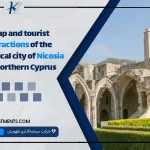 Map and tourist attractions of the historical city of Nicosia in Northern Cyprus